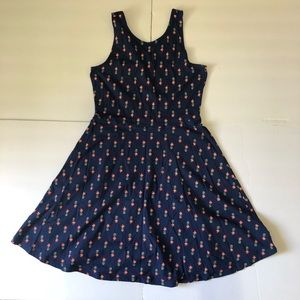 Girls Old Navy Blue Pineapple V Nexk Back Dress